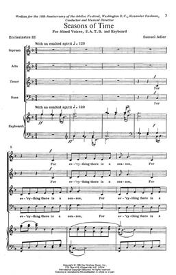 Samuel Adler: Seasons Of Time: (Arr. Samuel Adler): Gemischter Chor mit Klavier/Orgel