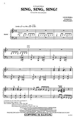 Louis Prima: Sing, Sing, Sing: (Arr. Philip Kern): Gemischter Chor mit Begleitung