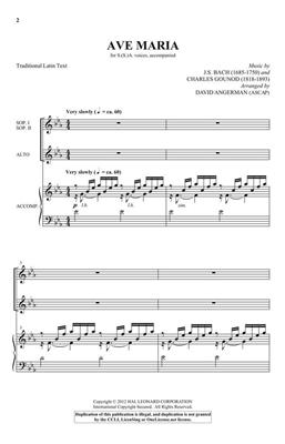 Charles Gounod: Ave Maria: (Arr. David Angerman): Frauenchor mit Begleitung
