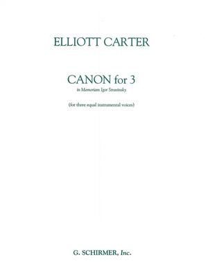 Elliott Carter: Canon for 3 - In Memoriam of Igor Stravinsky: Kammerensemble