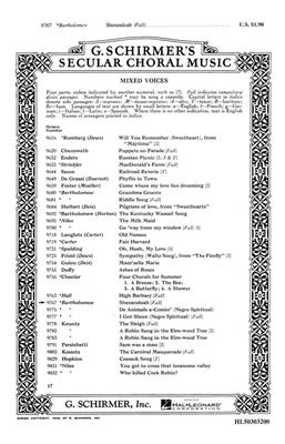 Traditional: Shenandoah Unac: (Arr. Marshall Bartholomew): Gemischter Chor A cappella