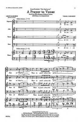 Virgil Thomson: Prayer To Venus: Gemischter Chor mit Klavier/Orgel
