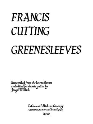 Francis Cutting: Greensleeves: Gitarre Solo