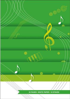 Quaderno di musica - 10 righi, 32 pp. carta bianca: Notenpapier