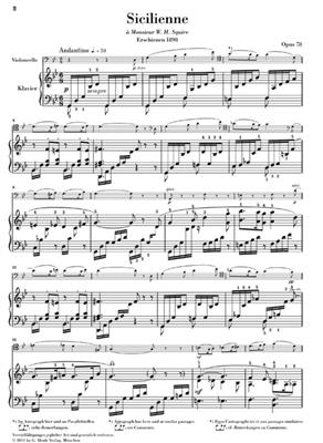 Gabriel Fauré: Sicilienne Op.78: Cello mit Begleitung