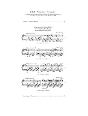Felix Mendelssohn Bartholdy: Venetian Gondola Songs: Klavier Solo