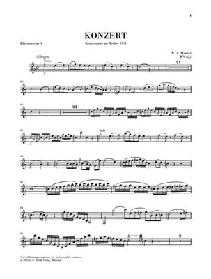 Wolfgang Amadeus Mozart: Clarinet Concerto A major K. 622: Klarinette mit Begleitung