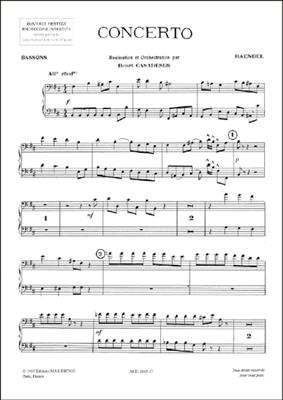 Georg Friedrich Händel: Concerto Pour Alto Part De Bassons 1 Et 2: Orchester mit Solo