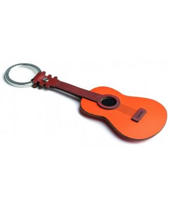 Italian Leather Keyring - Acoustic Guitar