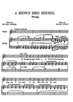 Haydn Wood: A Brown Bird Singing: Gesang mit Klavier