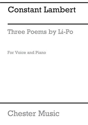 Constant Lambert: Three Poems Of Li-po: Gesang mit Klavier
