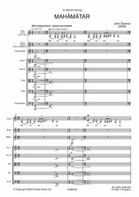 John Tavener: Mahamatar (Study Score): Kammerensemble