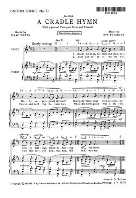 Eva Fovargue: Cradle Hymn: Gemischter Chor mit Klavier/Orgel