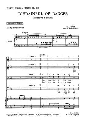 Georg Friedrich Händel: Disdainful Of Danger: Männerchor mit Begleitung