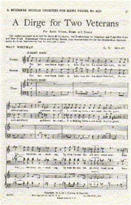 Gustav Holst: A Dirge For Two Veterans: Männerchor mit Klavier/Orgel