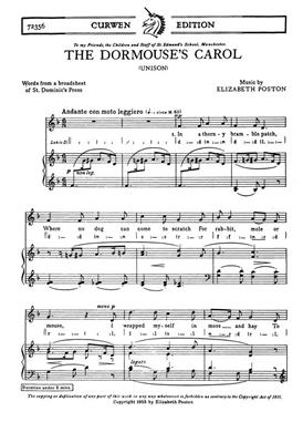 Elizabeth Poston: The Dormouses Carol: Gemischter Chor mit Klavier/Orgel