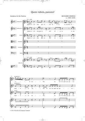 Richard Dering: Quem Vidistis Pastores (Tudor Anthems): Gemischter Chor mit Klavier/Orgel