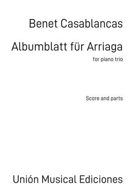 Benet Casablancas: Albumblatt für Arriaga: Klaviertrio