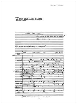 Luigi Nono: Al Gran Sole Carico D'Amore: Gemischter Chor mit Ensemble