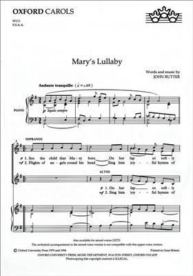 John Rutter: Mary's Lullaby: Frauenchor mit Begleitung