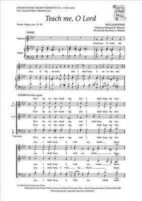 William Byrd: Teach Me, O Lord: Gemischter Chor mit Begleitung