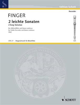 Gottfried Finger: Leichte Sonaten(2): Altblockflöte mit Begleitung