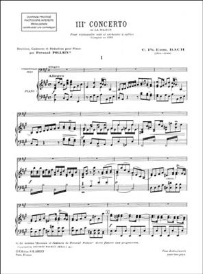 Carl Philipp Emanuel Bach: Troisième Concerto en la Majeur: Cello mit Begleitung