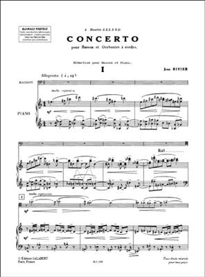 Jean Rivier: Concerto Basson-Piano Reduction: Fagott mit Begleitung