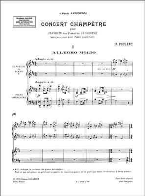 Francis Poulenc: Concert Champetre 2 Pianos Reduction: Klavier Duett