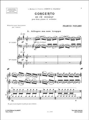 Francis Poulenc: Concerto en ré mineur: Klavier Duett