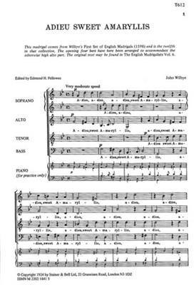 Adieu, Sweet Amaryllis: Gemischter Chor mit Begleitung