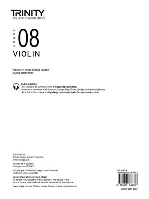 Trinity Violin 2020-2023. Grade 8 Part