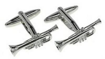 Trumpet Cufflinks In Silver Box Gift