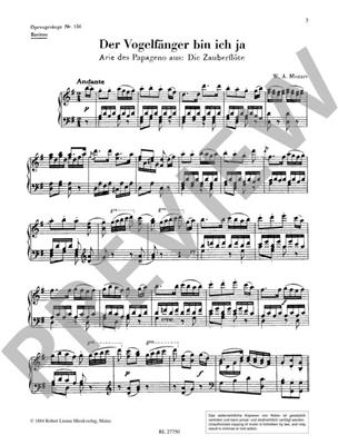 Wolfgang Amadeus Mozart: Vogelfanger Bin Ich Ja: Gesang mit Klavier