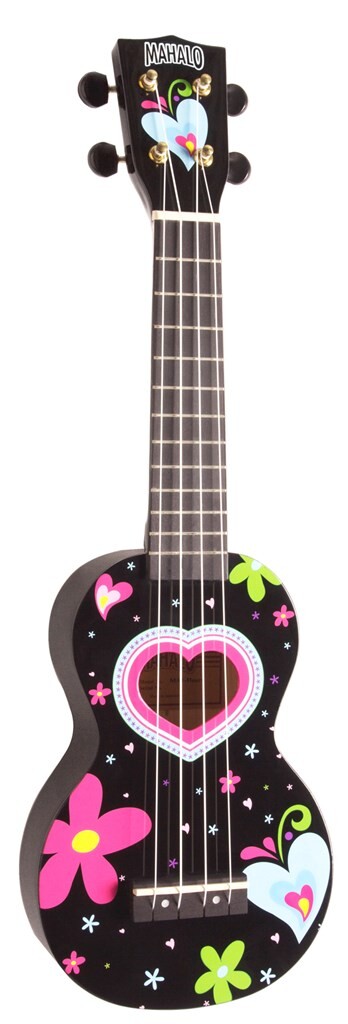 Art Series Soprano Ukulele - Heart (Black)