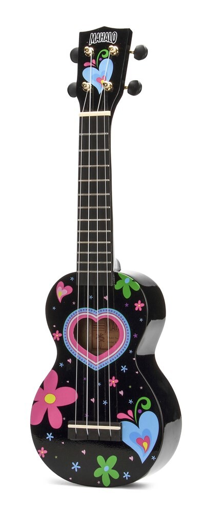 Art Series Soprano Ukulele - Heart (Black)