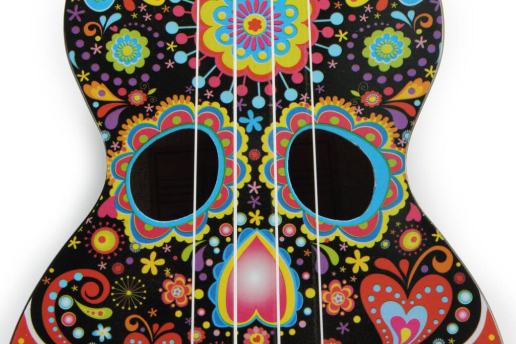 Art Series Soprano Ukulele - Skull (Black)