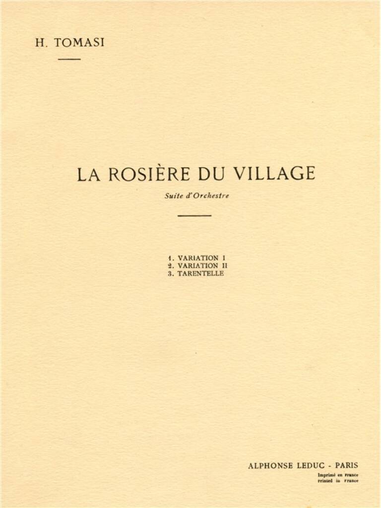 Henri Tomasi: La Rosière du Village: Orchester