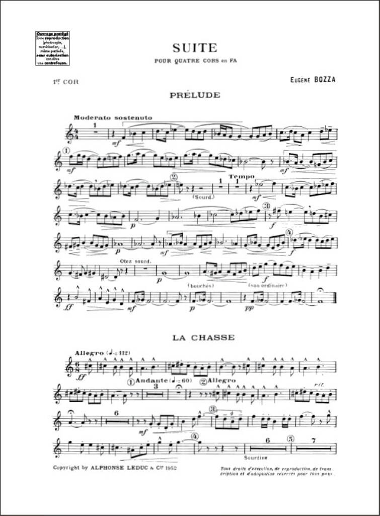 Eugène Bozza: Suite For Four Horns: Horn Ensemble