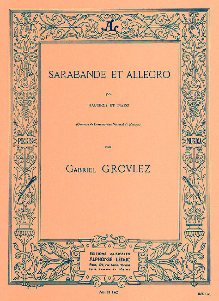 Gabriel Grovlez: Sarabande et Allegro pour Hautbois et Piano: Oboe mit Begleitung