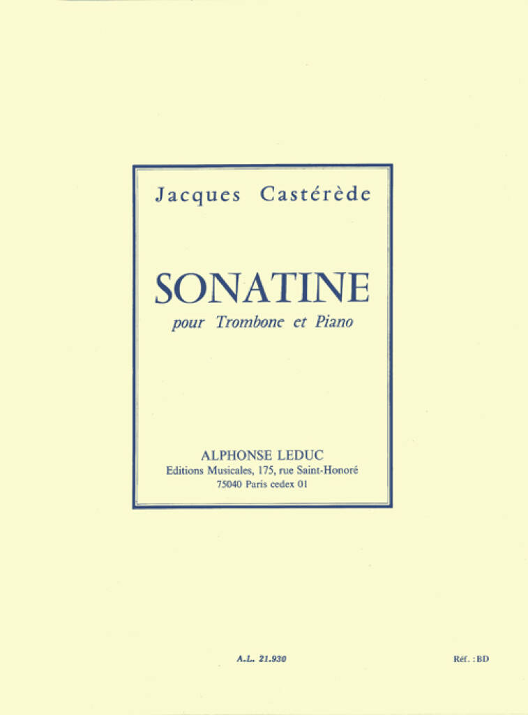 Jacques Castérède: Sonatine pour trombone et piano: Posaune mit Begleitung