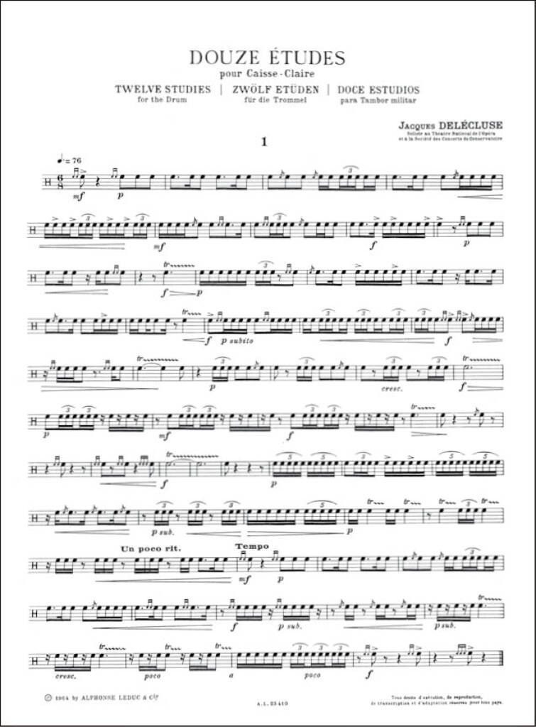 12 Etudes pour Caisse-Claire