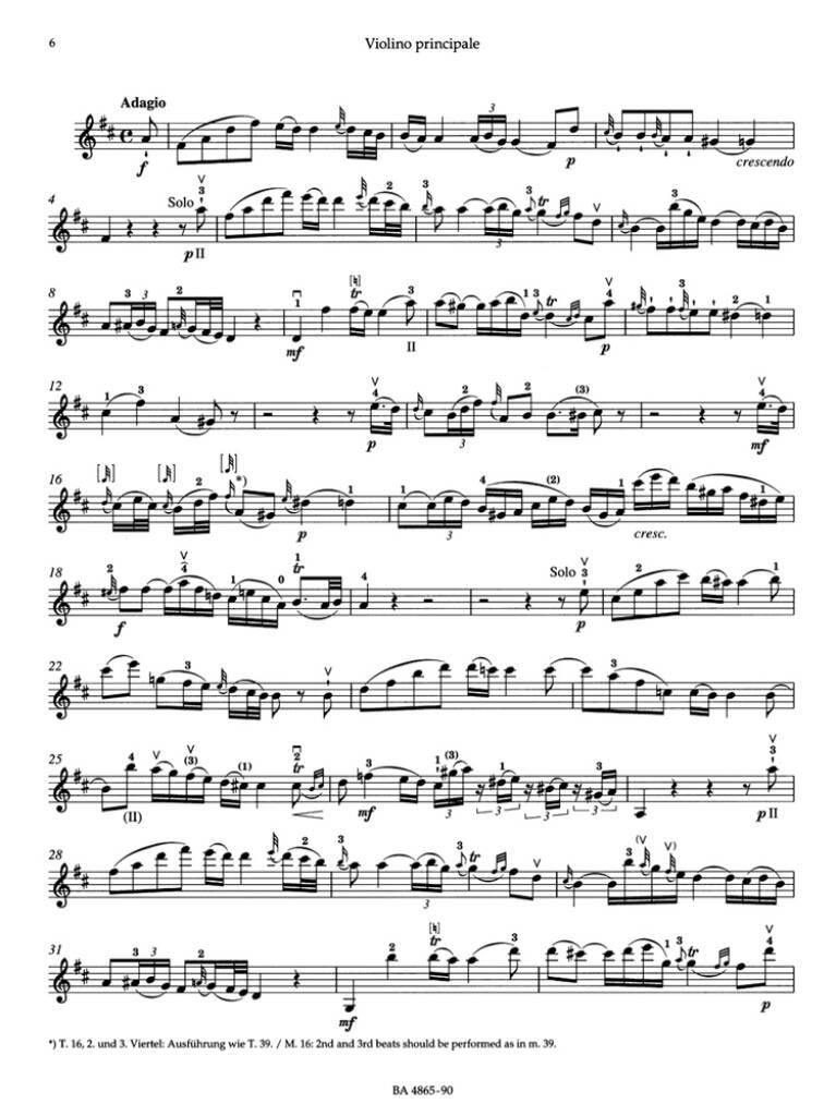 Wolfgang Amadeus Mozart: Violin Concerto No.3 In G K.216: Violine mit Begleitung
