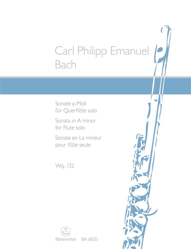 Carl Philipp Emanuel Bach: Sonata for Solo Flute A minor Wq 132: Flöte Solo