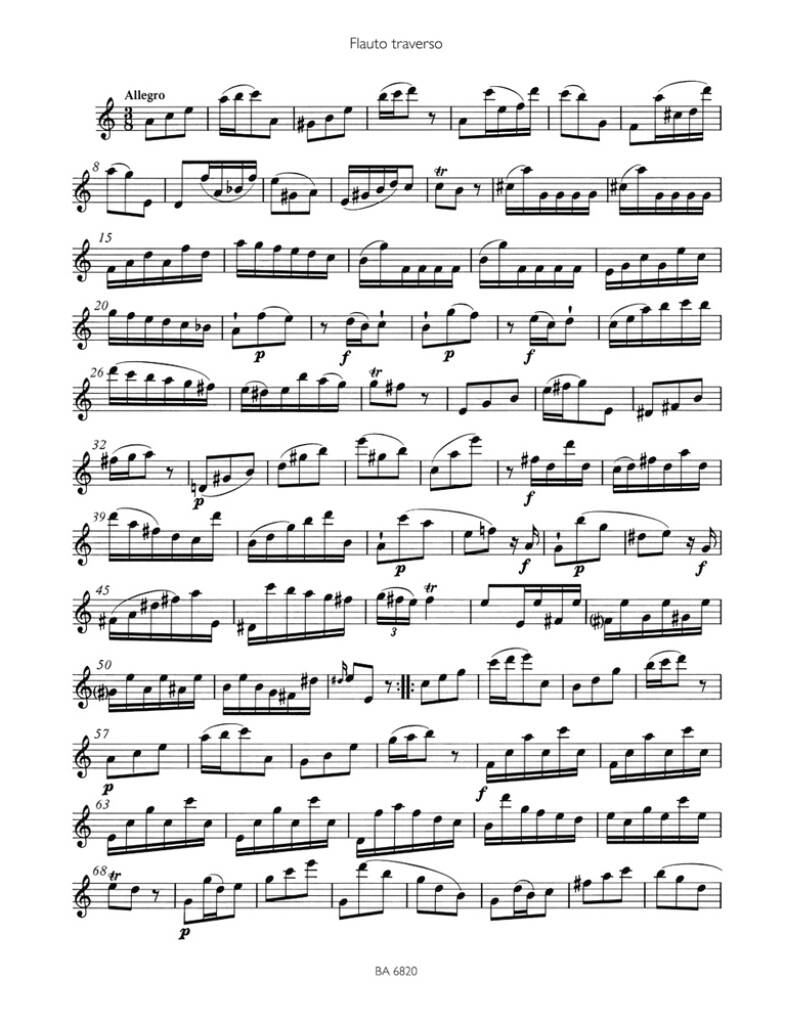 Carl Philipp Emanuel Bach: Sonata for Solo Flute A minor Wq 132: Flöte Solo