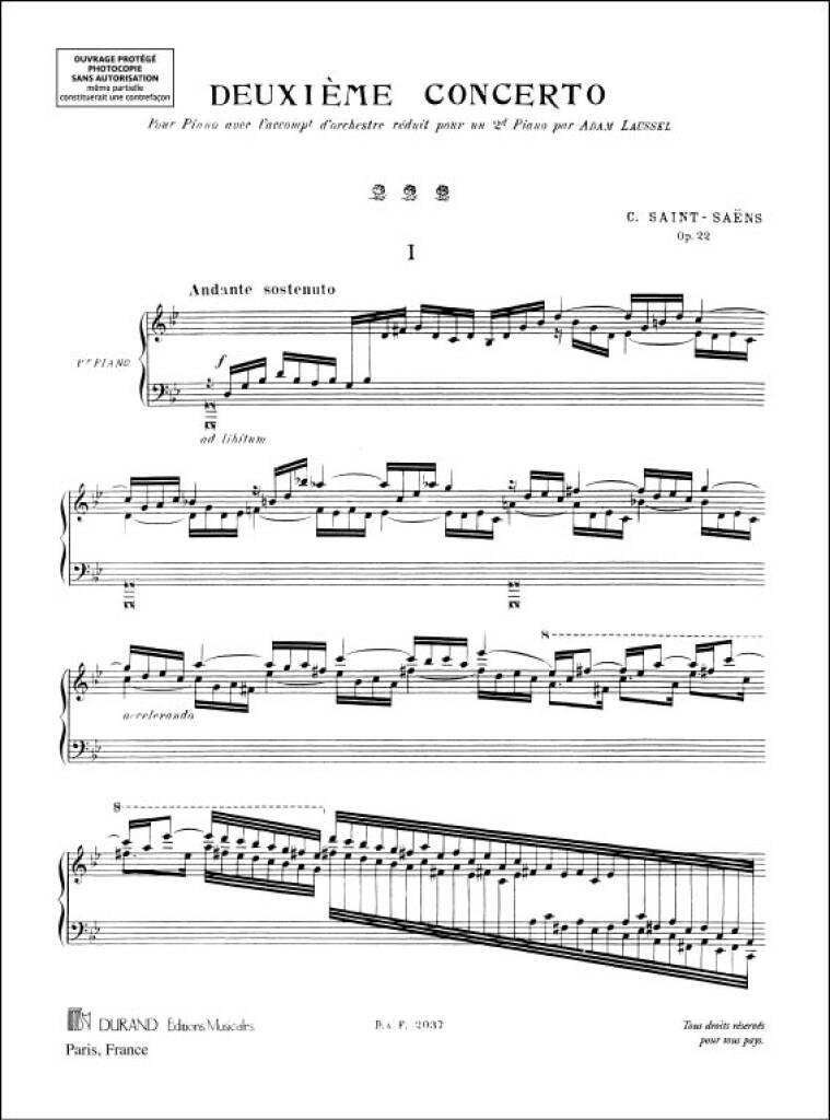 Camille Saint-Saëns: Deuxieme Concerto opus 22: Klavier Duett