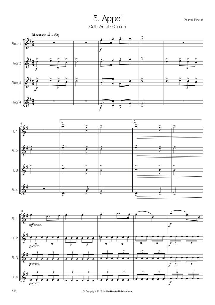Pascal Proust: 14 Easy Flute Quartets: Flöte Ensemble