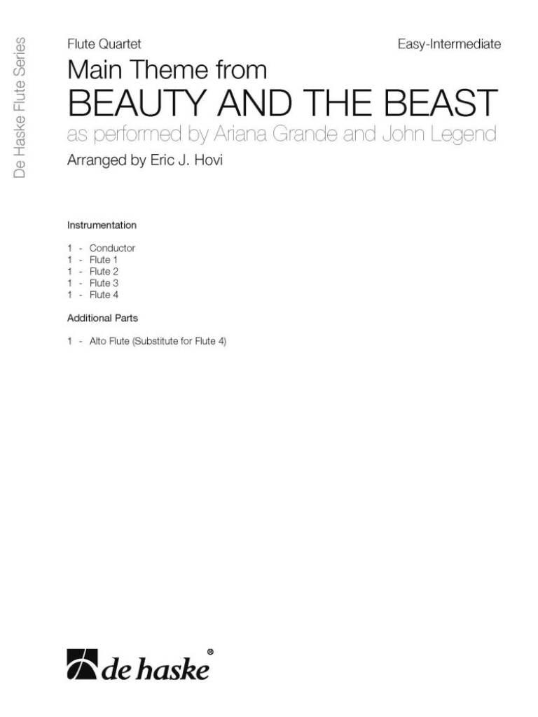 Ariana Grande: Main Theme From Beauty and The Beast: (Arr. Eric J. Hovi): Flöte Ensemble