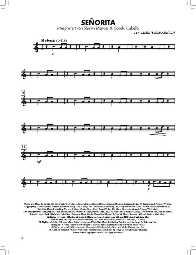 BläserKlasse Chart-Hits - Trompete in B: (Arr. Marc Jeanbourquin): Blasorchester