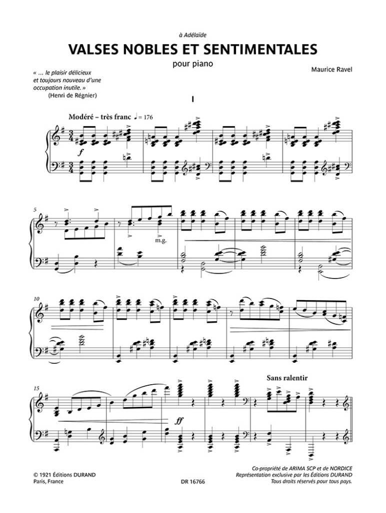 Maurice Ravel: Valses nobles et sentimentales: Klavier Solo